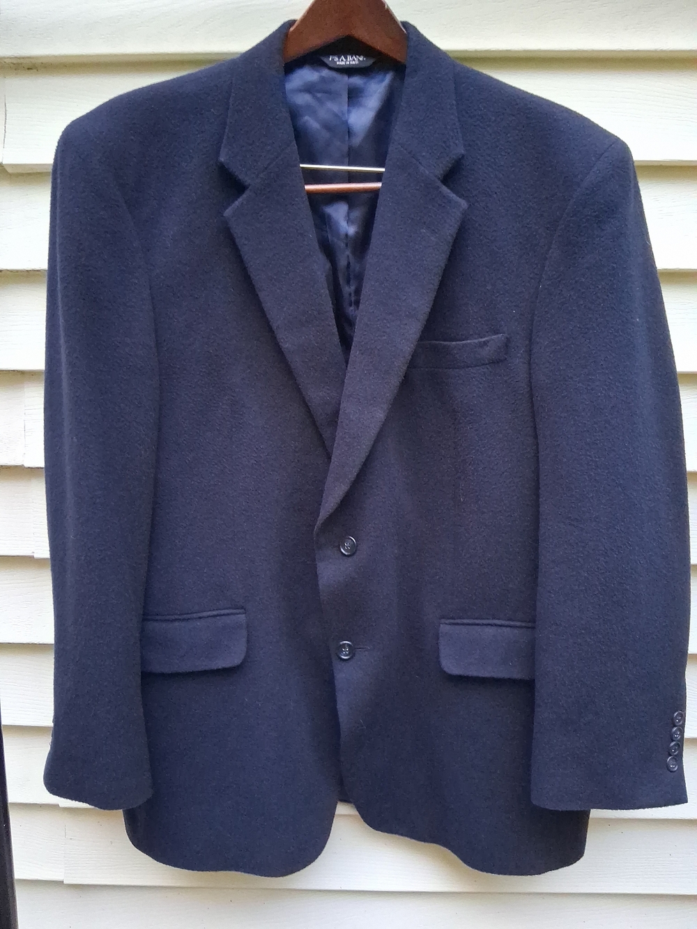 Jos A Bank 44R Dark Blue 100% Camel Hair Men's Blazer Suit Jacket Sport Coat